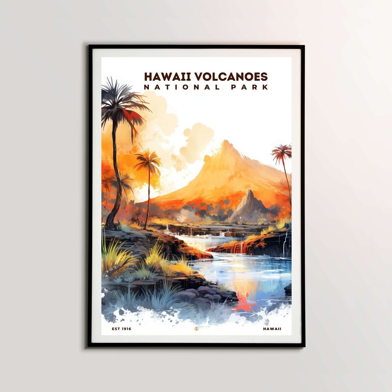 Hawaii Volcanoes National Park Poster, Travel Art, Office Poster, Home Decor | S8
